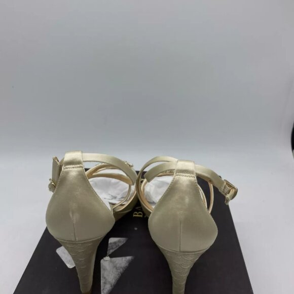 Badgley Mischka Abigail Ivory Jeweled Strappy Wedges Heels Sandals Womens Sz 8 M - Picture 5 of 6